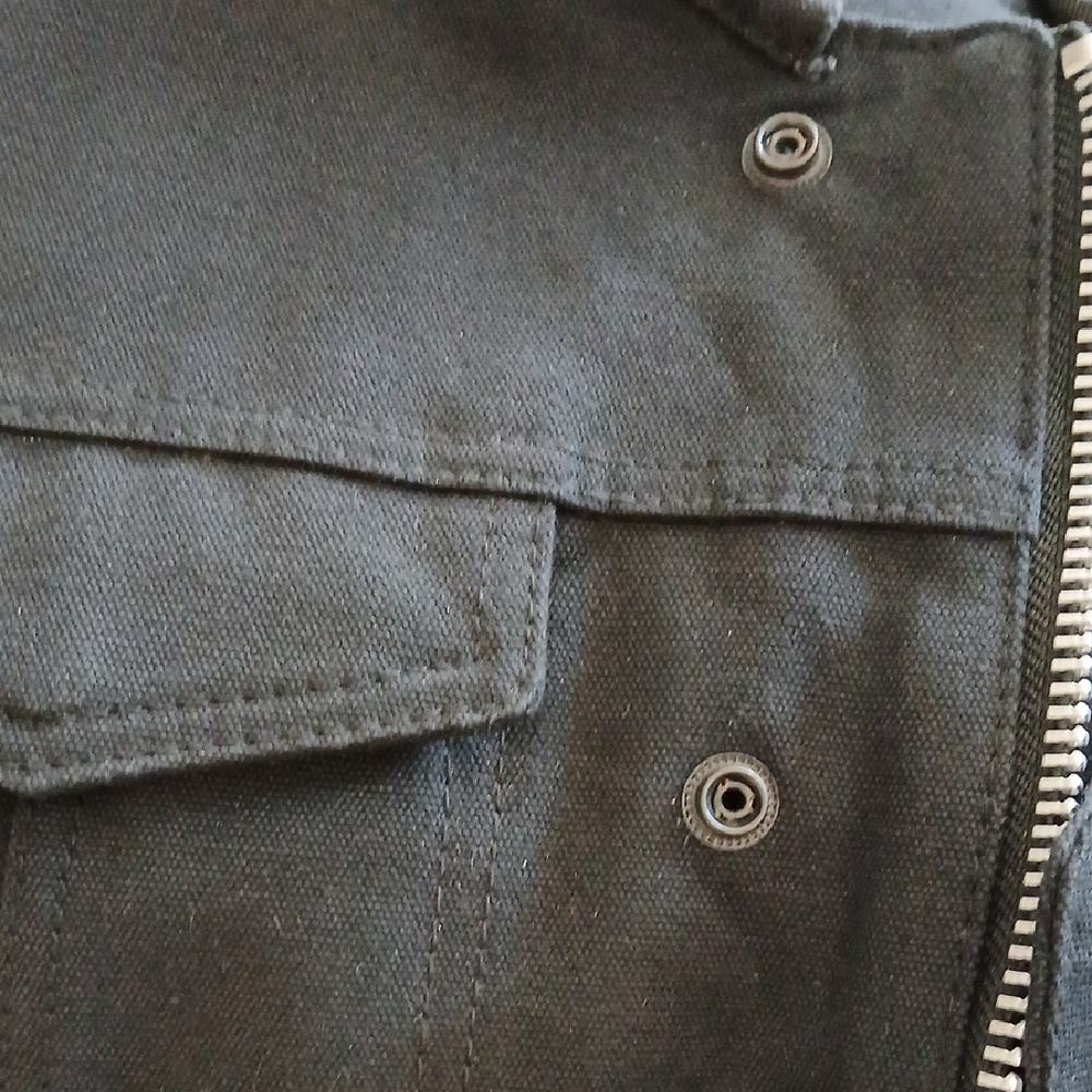 Motorcycle Men's Classic Black Canvas Vest - Picture 5 of 5